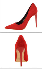 Suede Pointy Toe Pump Stiletto Heels