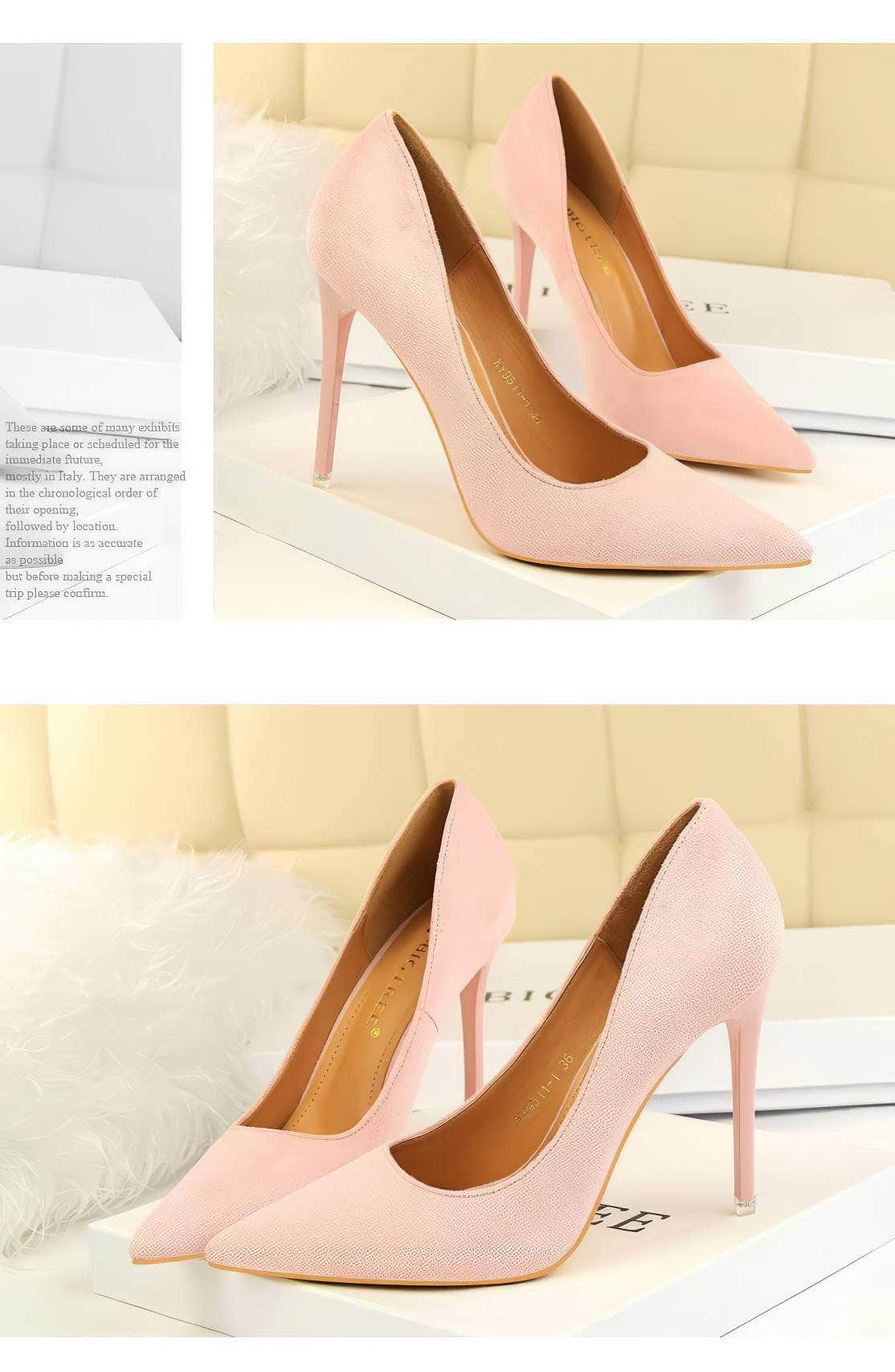 Suede Pointy Toe Pump Stiletto Heels