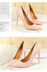 Suede Pointy Toe Pump Stiletto Heels