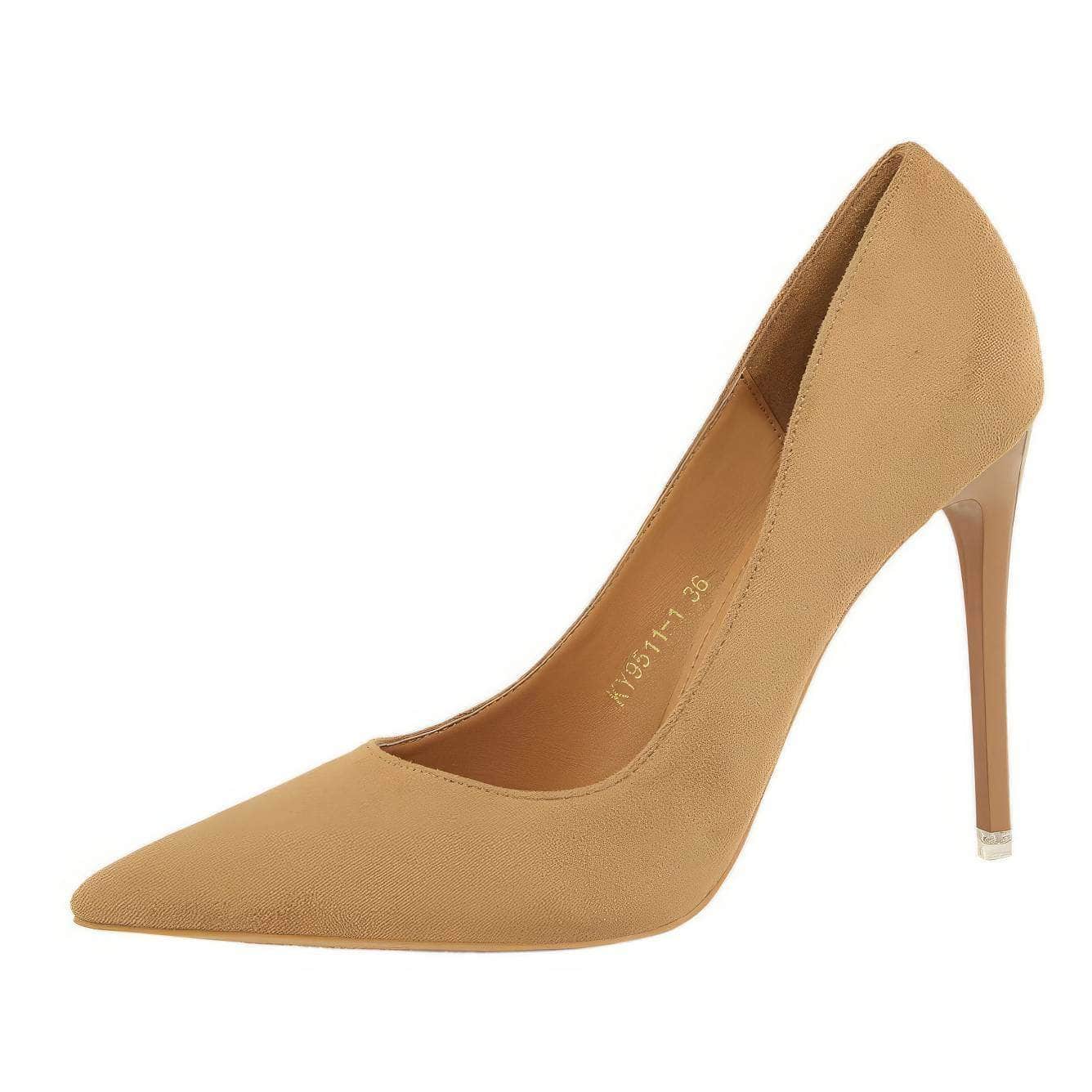 Suede Pointy Toe Pump Stiletto Heels