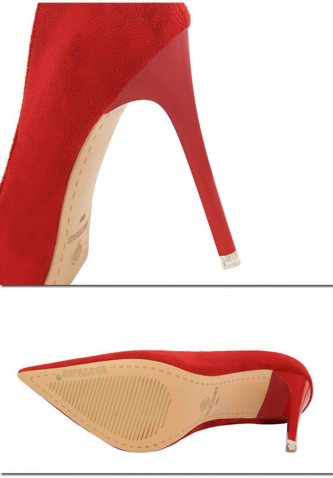 Suede Pointy Toe Pump Stiletto Heels