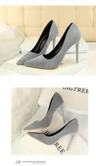 Suede Pointy Toe Pump Stiletto Heels