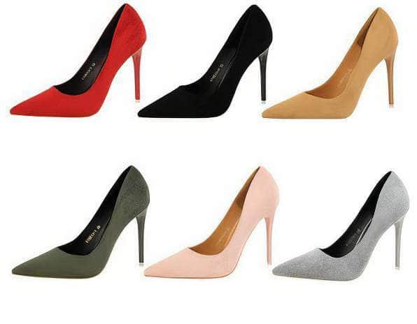 Suede Pointy Toe Pump Stiletto Heels