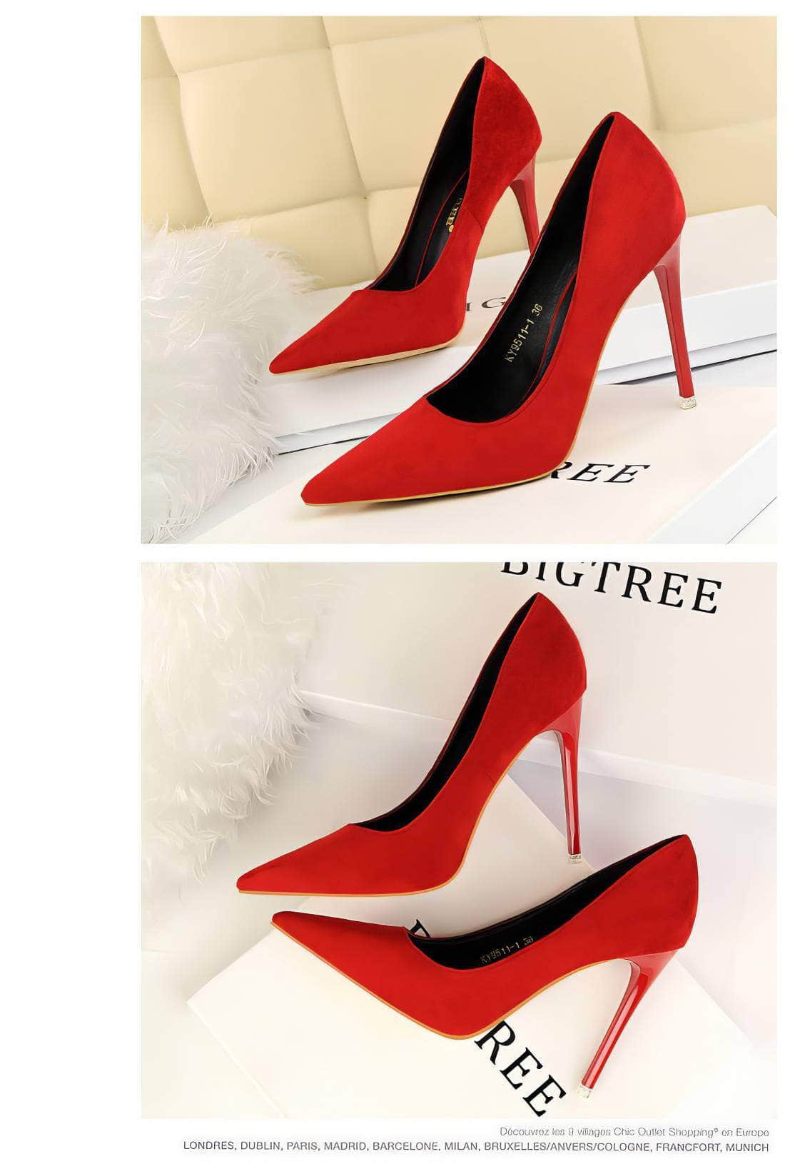 Suede Pointy Toe Pump Stiletto Heels