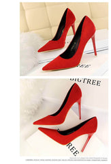 Suede Pointy Toe Pump Stiletto Heels