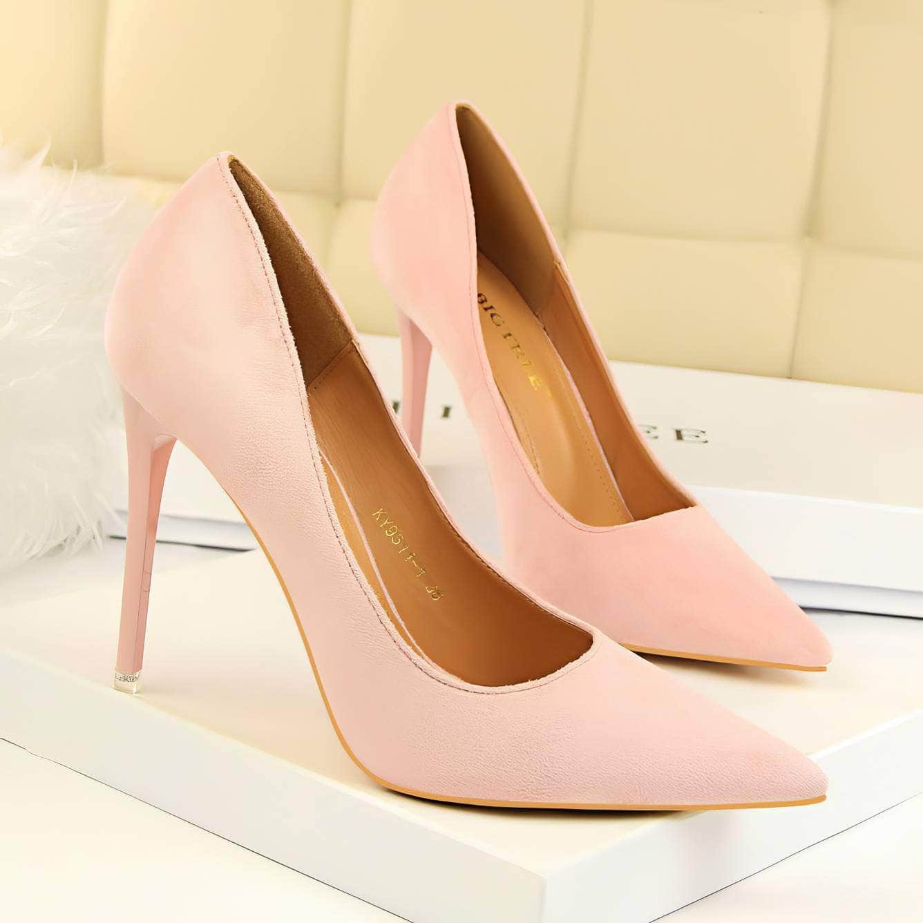 Suede Pointy Toe Pump Stiletto Heels