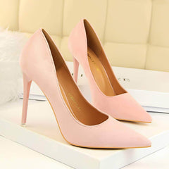 Suede Pointy Toe Pump Stiletto Heels