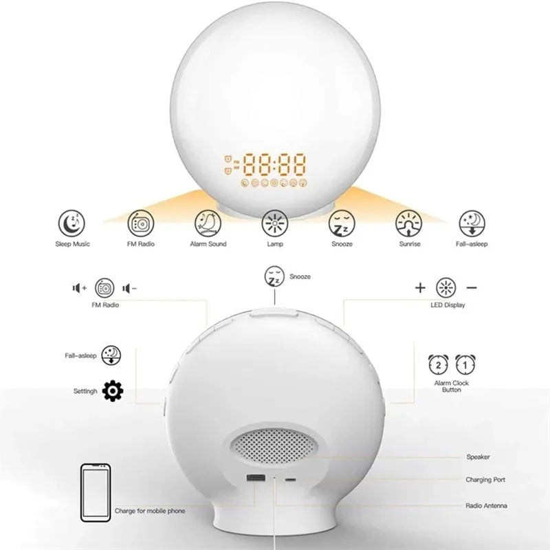 Sunrise/sunset simulation wake-up light alarm clock Alarm Clock