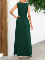 Surplice Neck Sleeveless Maxi Dress