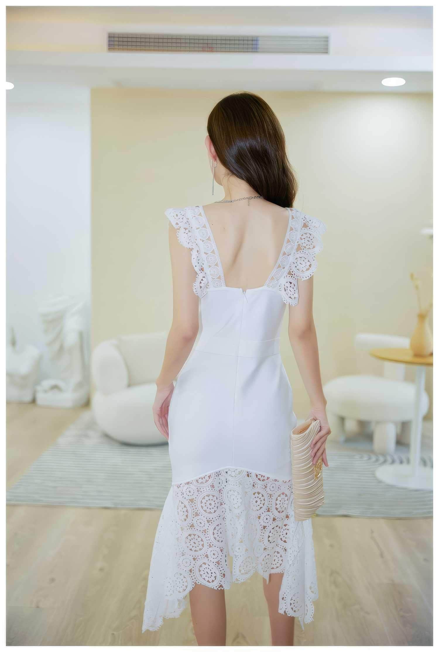 Sweetheart Floral Lace Cocktail Dress