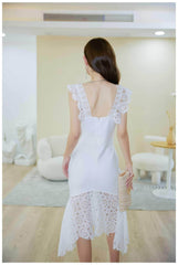 Sweetheart Floral Lace Cocktail Dress