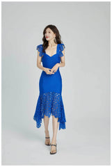 Sweetheart Floral Lace Cocktail Dress