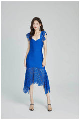 Sweetheart Floral Lace Cocktail Dress