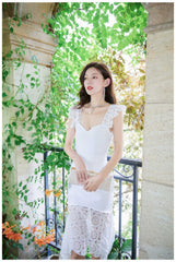 Sweetheart Floral Lace Cocktail Dress
