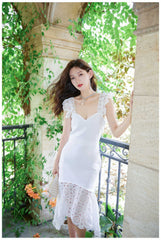 Sweetheart Floral Lace Cocktail Dress