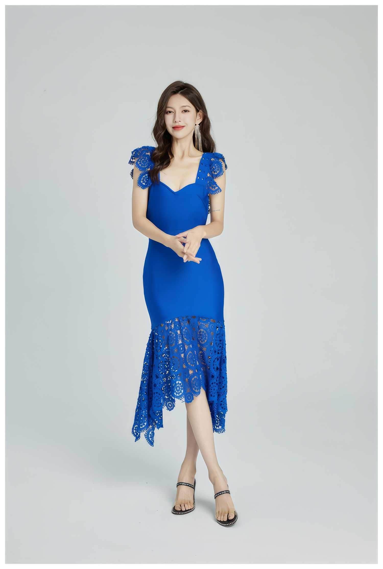 Sweetheart Floral Lace Cocktail Dress