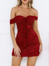 Sweetheart Neck Off Shoulder Dress Burgundy / S