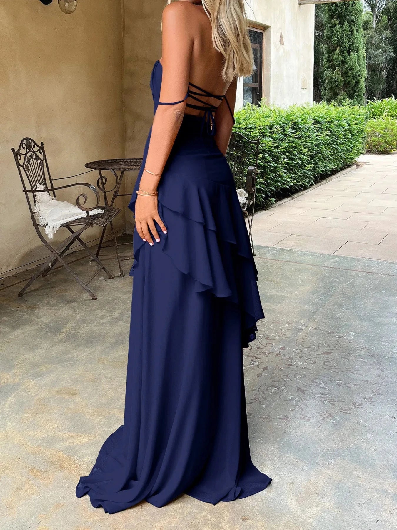 Sweetheart Neck Ruffled Maxi Cami Dress