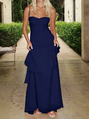 Sweetheart Neck Ruffled Maxi Cami Dress