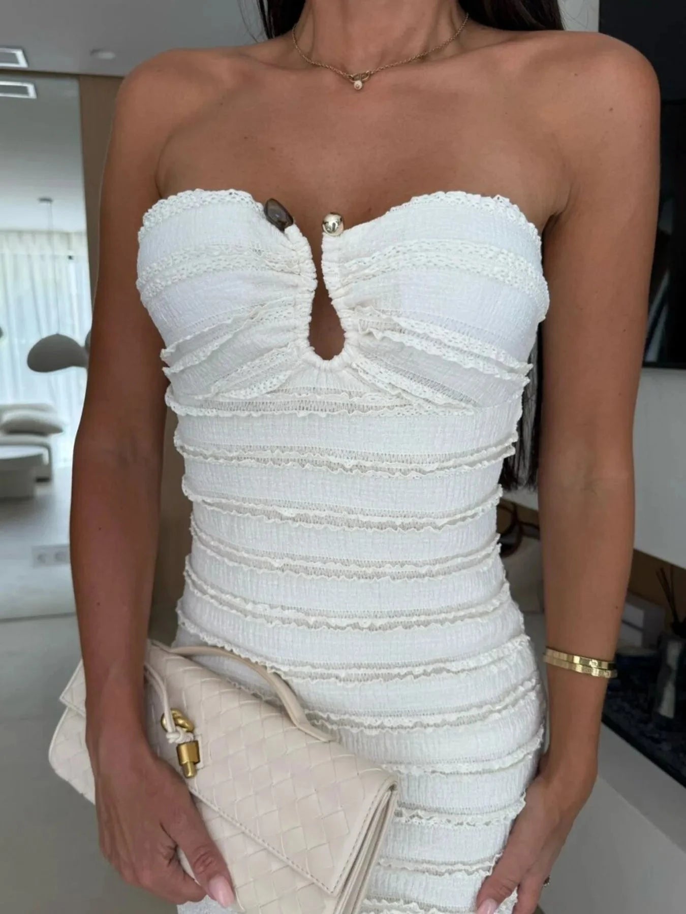 Sweetheart Neck Tube Maxi Dress White / S