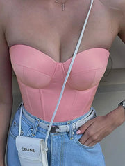 Sweetheart Neck Tube Top Pink / S