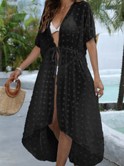 Swiss Dot Sheer Beach Cover Up Maxi Dress