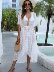 Swiss Dot Sheer Beach Cover Up Maxi Dress