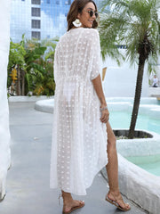 Swiss Dot Sheer Beach Cover Up Maxi Dress