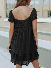 Swiss Dot Square Neck Mini Dress