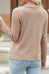 Texture Round Neck Long Sleeve T-Shirt