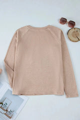 Texture Round Neck Long Sleeve T-Shirt