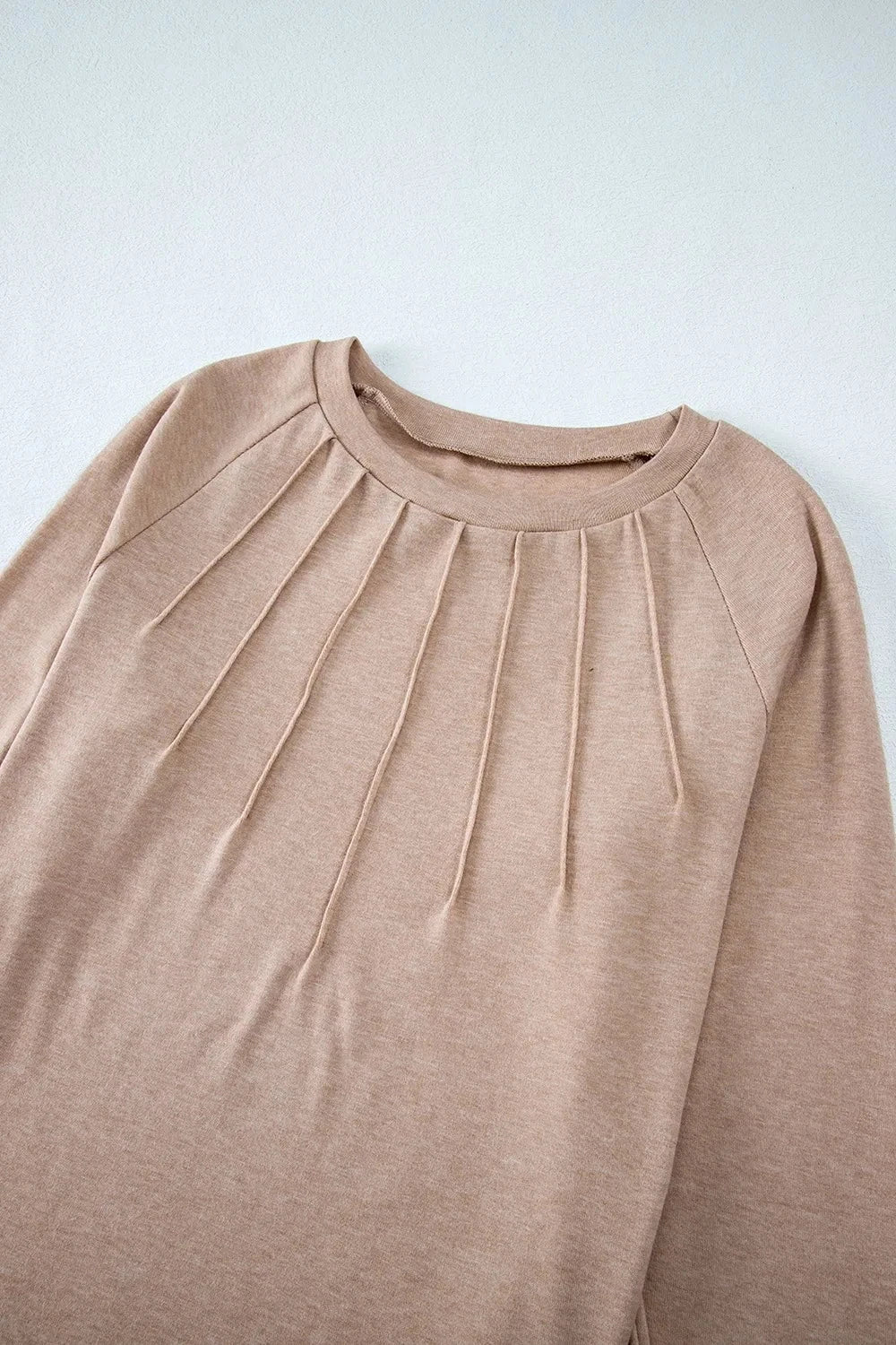 Texture Round Neck Long Sleeve T-Shirt