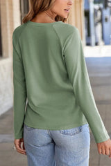 Texture Round Neck Long Sleeve T-Shirt