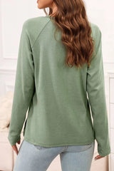 Texture Round Neck Long Sleeve T-Shirt