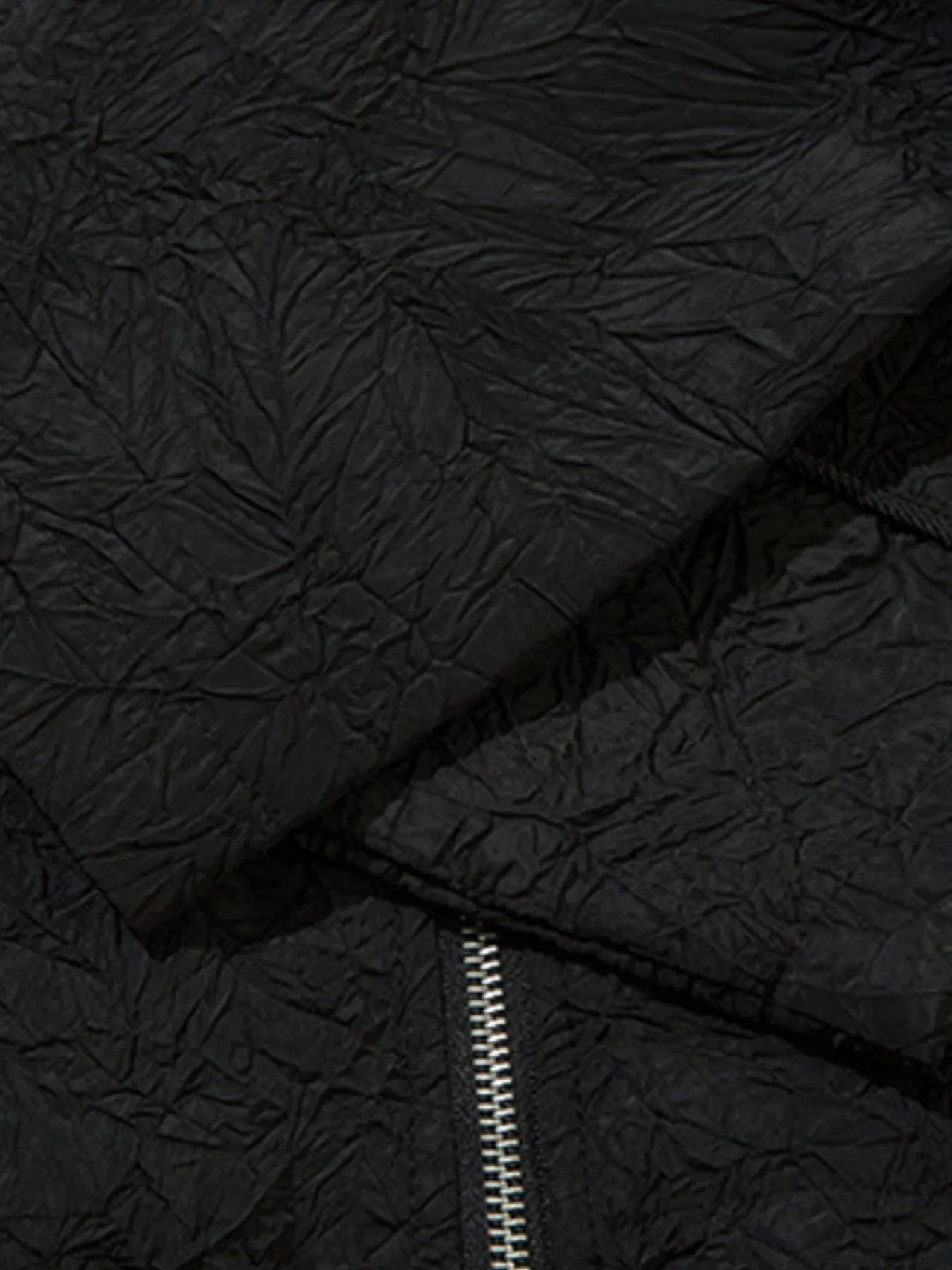 Textured Bomber Collared Neck Zip Up Jacket