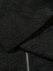 Textured Bomber Collared Neck Zip Up Jacket