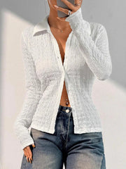 Textured Button-Up Shirt