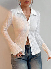 Textured Button-Up Shirt