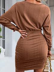 Textured Knit Bodycon Mini Dress