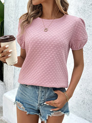 Textured Puff Sleeve T-Shirt