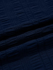 Textured Square Neck Top and Shirred High Waist Shorts Set