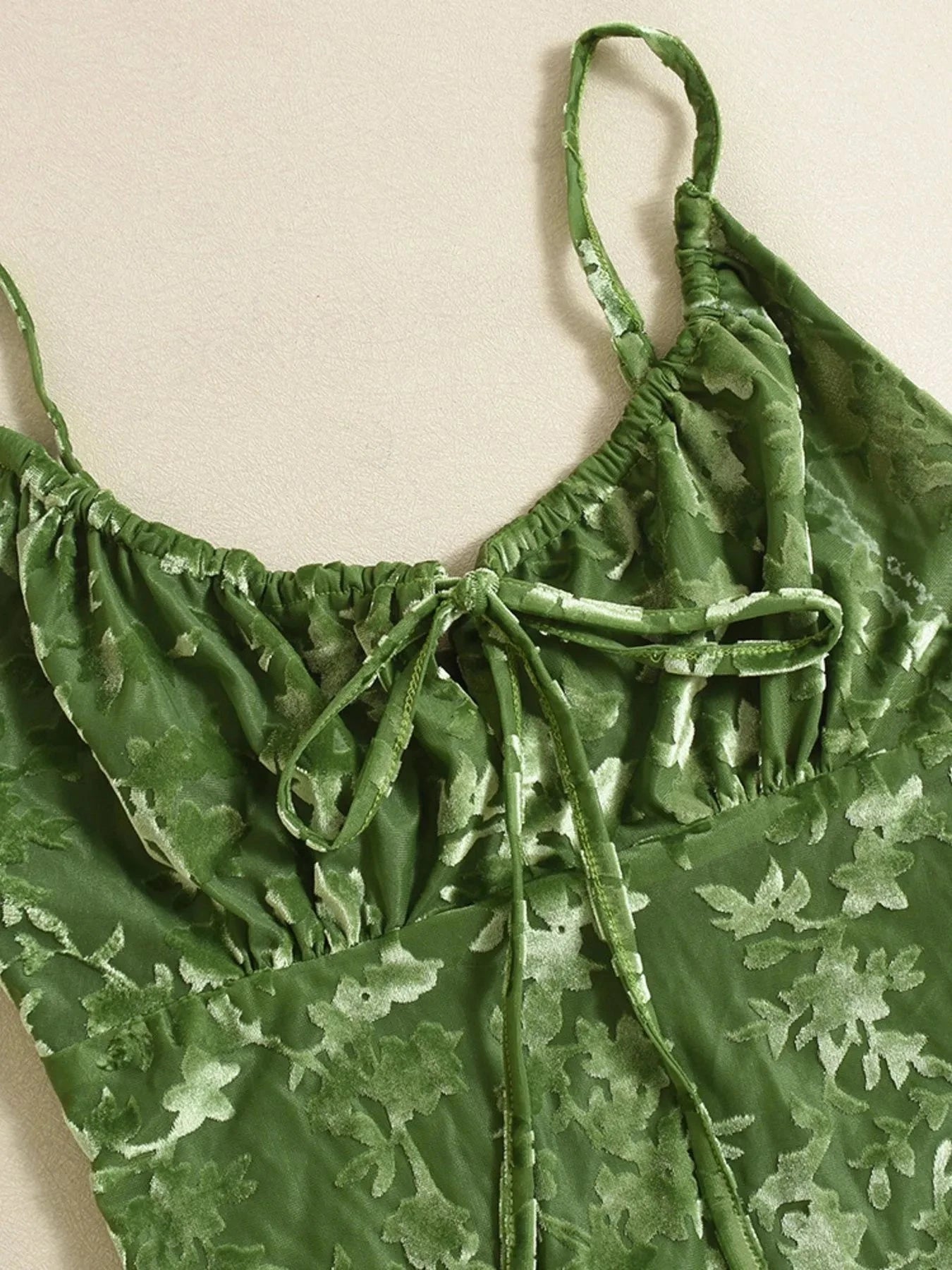 Textured Tie Front Cami Dress