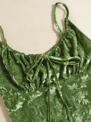 Textured Tie Front Cami Dress