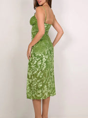 Textured Tie Front Cami Dress