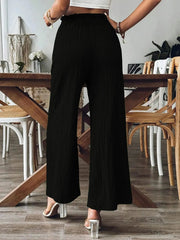 Textured Wide-Leg Pants Black / S