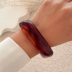 Thick Marbled and Solid Resin Bangle