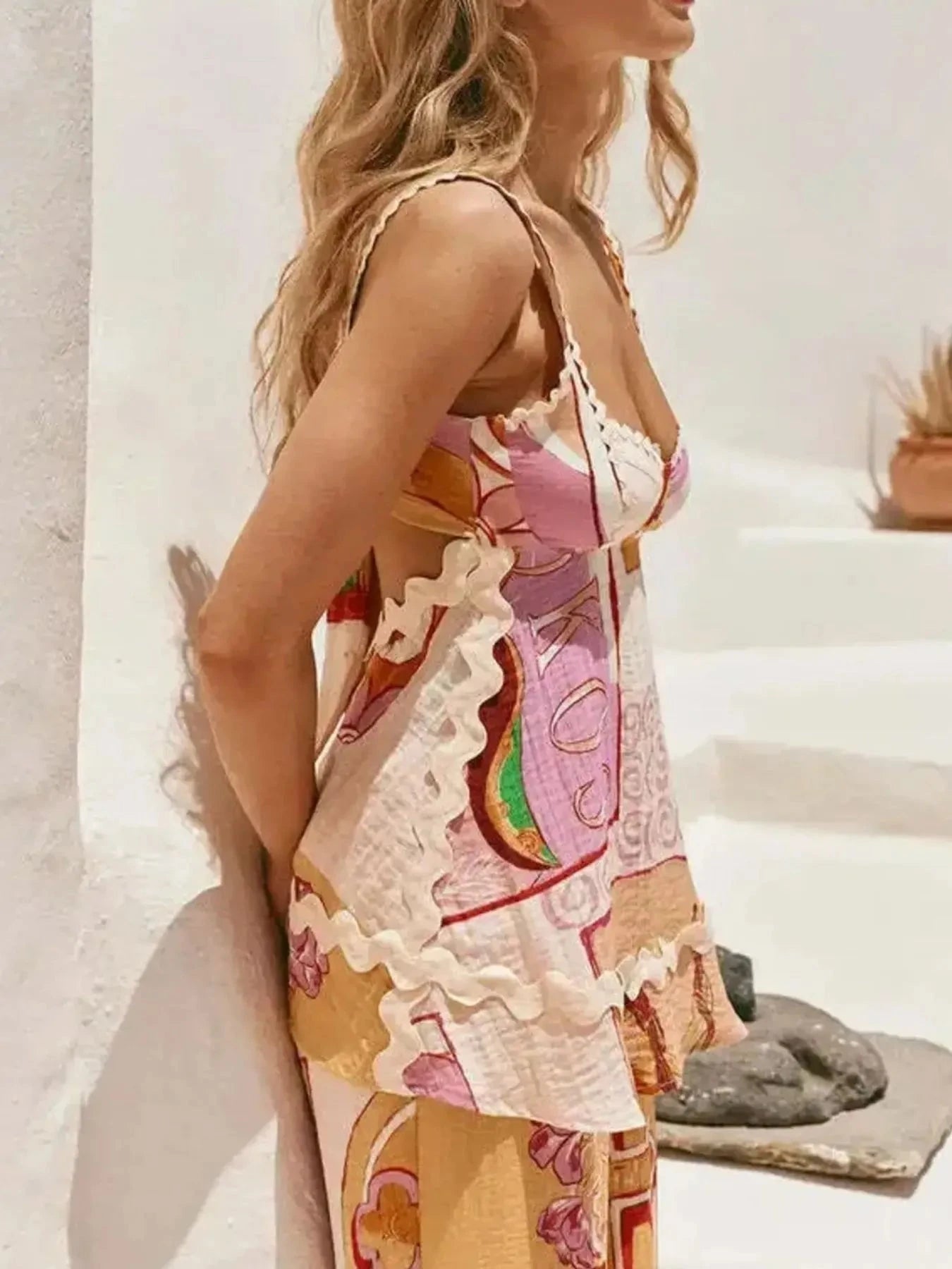 Tie Back Printed Cami and Pants Set