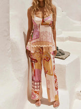 Tie Back Printed Cami and Pants Set Multicolor / S