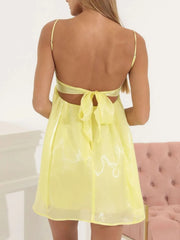 Tie Back Spaghetti Strap Mini Dress