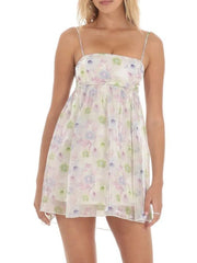 Tie Back Spaghetti Strap Mini Dress